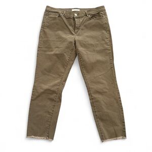 LOFT Modern Skinny Crop Fringe Hem Pants Size 12